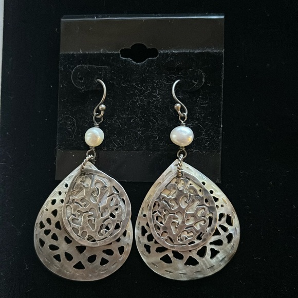 Silpada Mother-of-Pearl and Sterling Silver Earrings - Picture 2 of 3